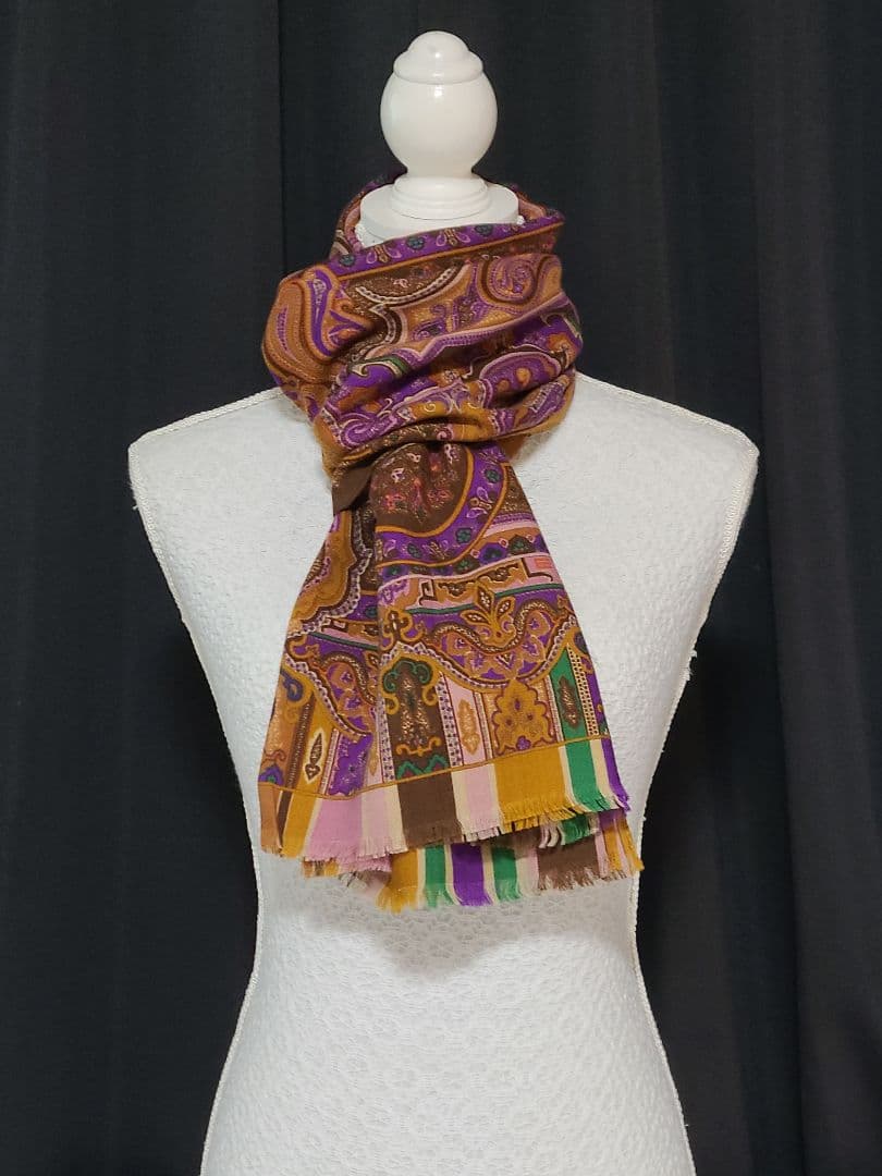 週末値下げ♪ETRO エトロ ペイズリー柄 大判 ストール ショール マフラー
