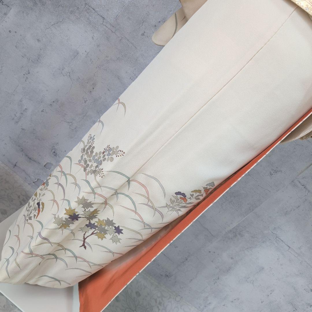 訪問着　フルセット　着物　正絹　花　刺繍　金彩加工　しつけ糸　祝い事　O9