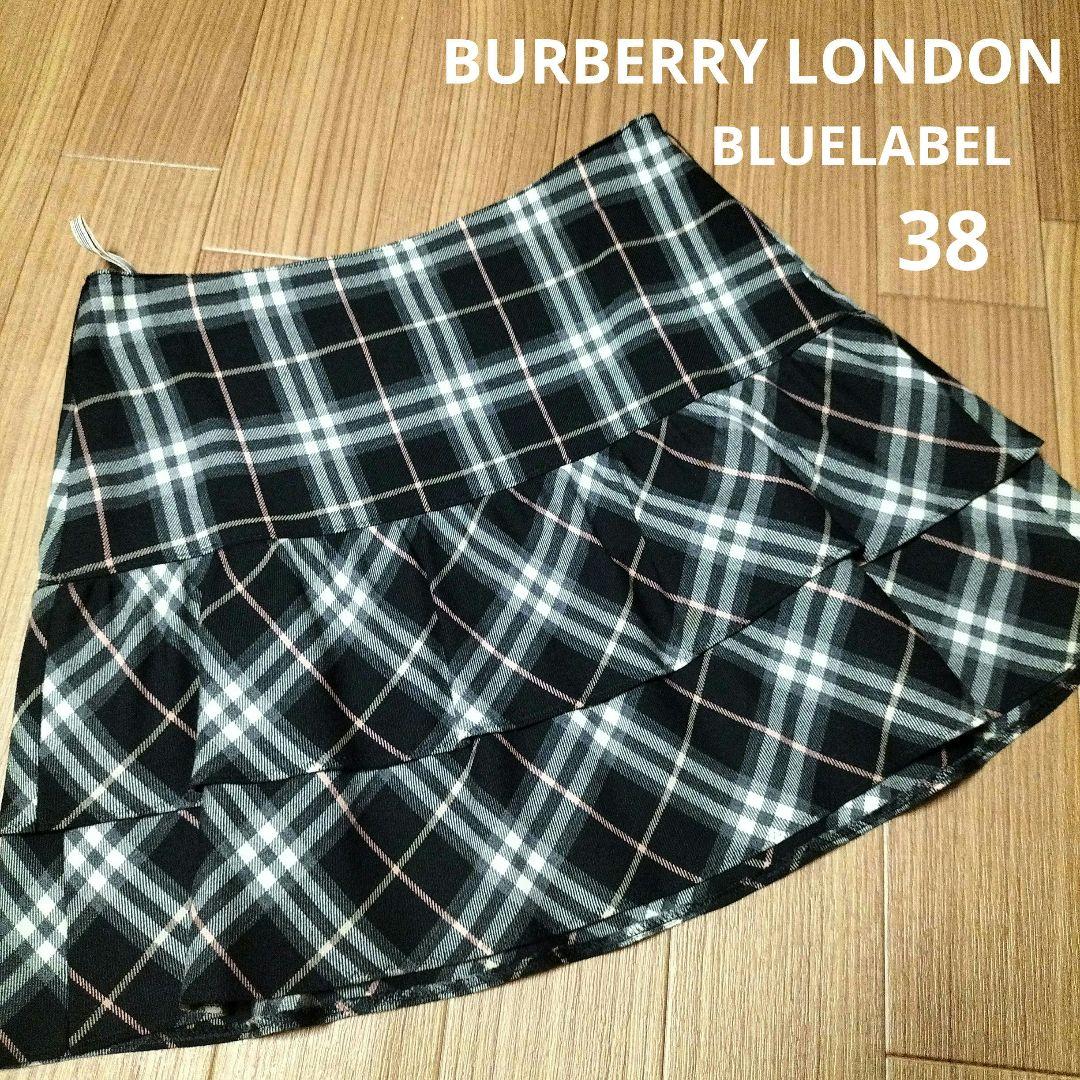美品 BURBERRYBLUELABEL ノバチェックスカート38ウール ミニ丈