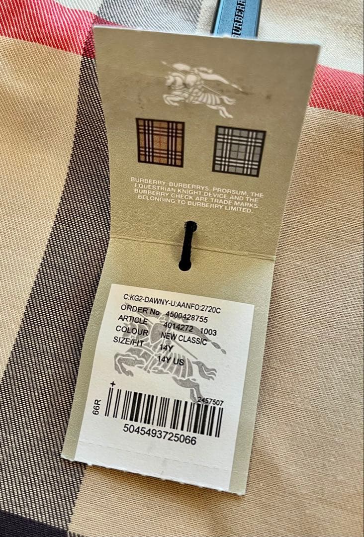 （新品）Burberry 14Y164cmチェック柄 ノースリーブワンピース