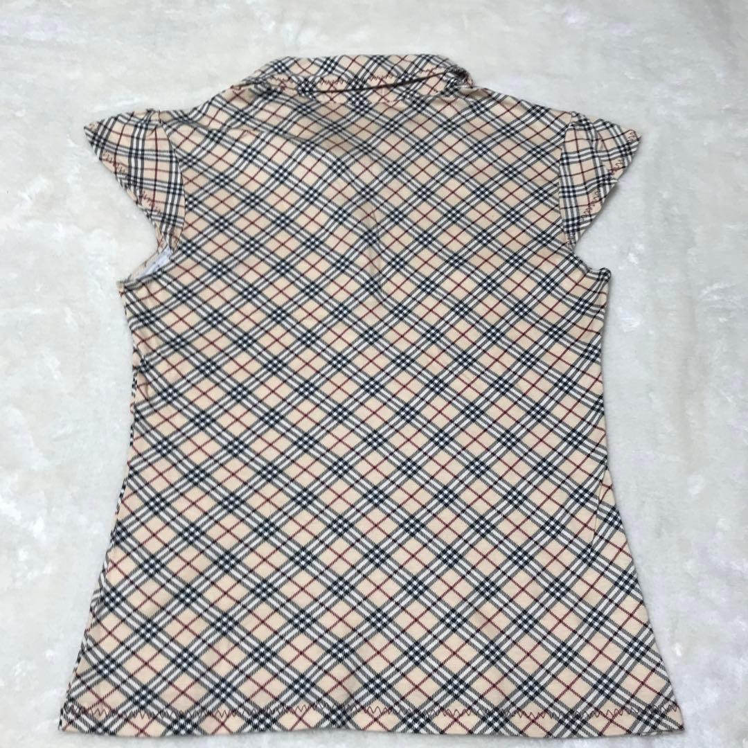 バーバリーブルーレーベル　ノースリーブ　パフスリーブ　ポロシャツ　ノバチェック