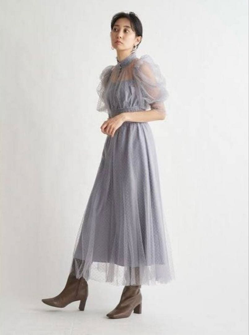 SNIDEL スナイデル ドットチュールドレス