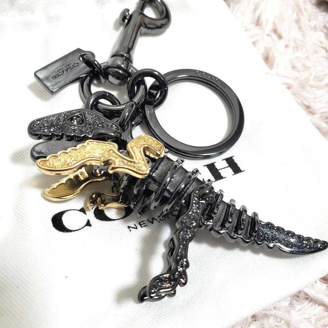 COACH コーチ レキシー 3D立体 クローム&ゴールド キーホルダー 新品