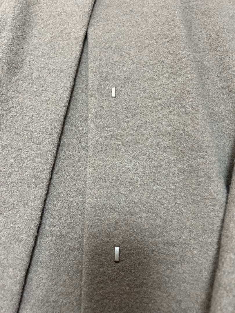 evan eva プレスウールノーカラーショートコート