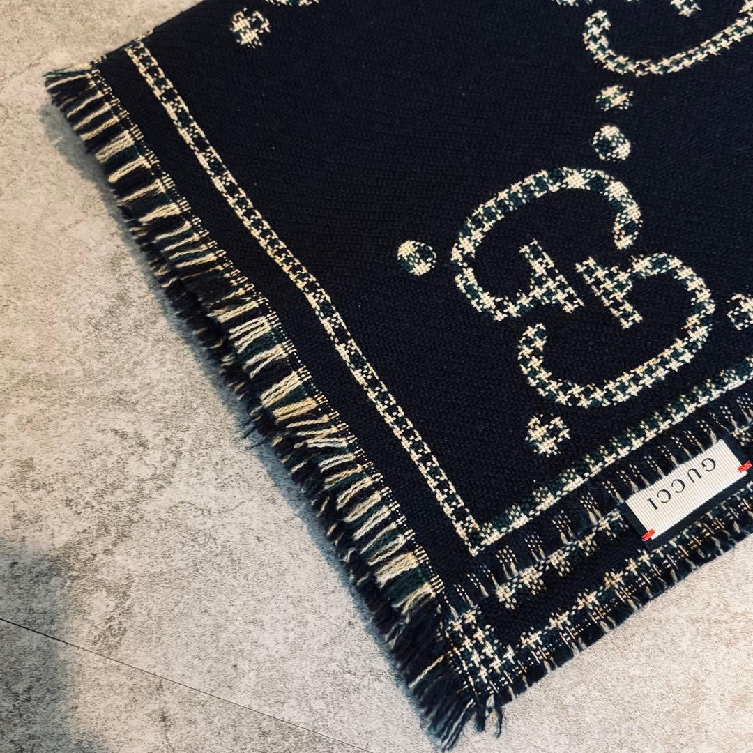 GUCCI グッチ GGジャガード チェック スカーフ マフラー ユニセックス