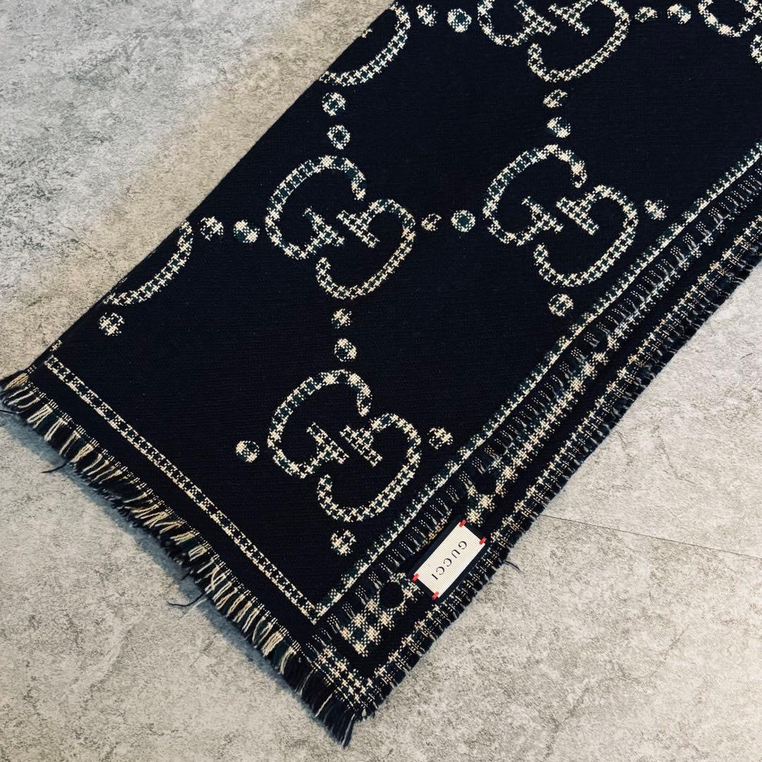 GUCCI グッチ GGジャガード チェック スカーフ マフラー ユニセックス
