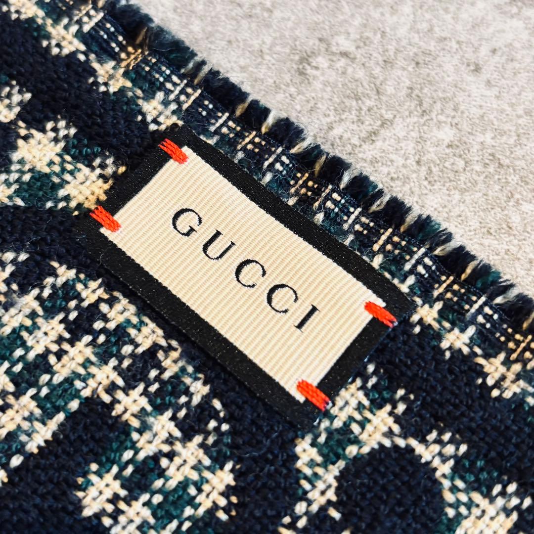 GUCCI グッチ GGジャガード チェック スカーフ マフラー ユニセックス