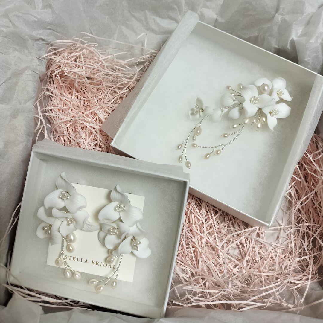 【マカロン様】STELLA BRIDAL ヘッドドレス イヤリングセット