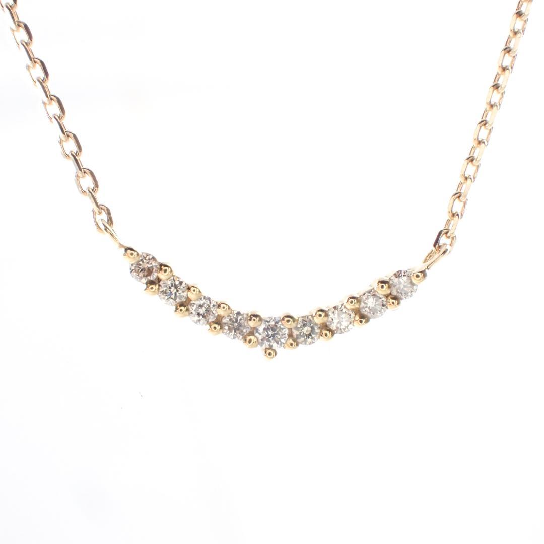 アガット K18YG ダイヤモンド 0.04ct ネックレス エタニティ