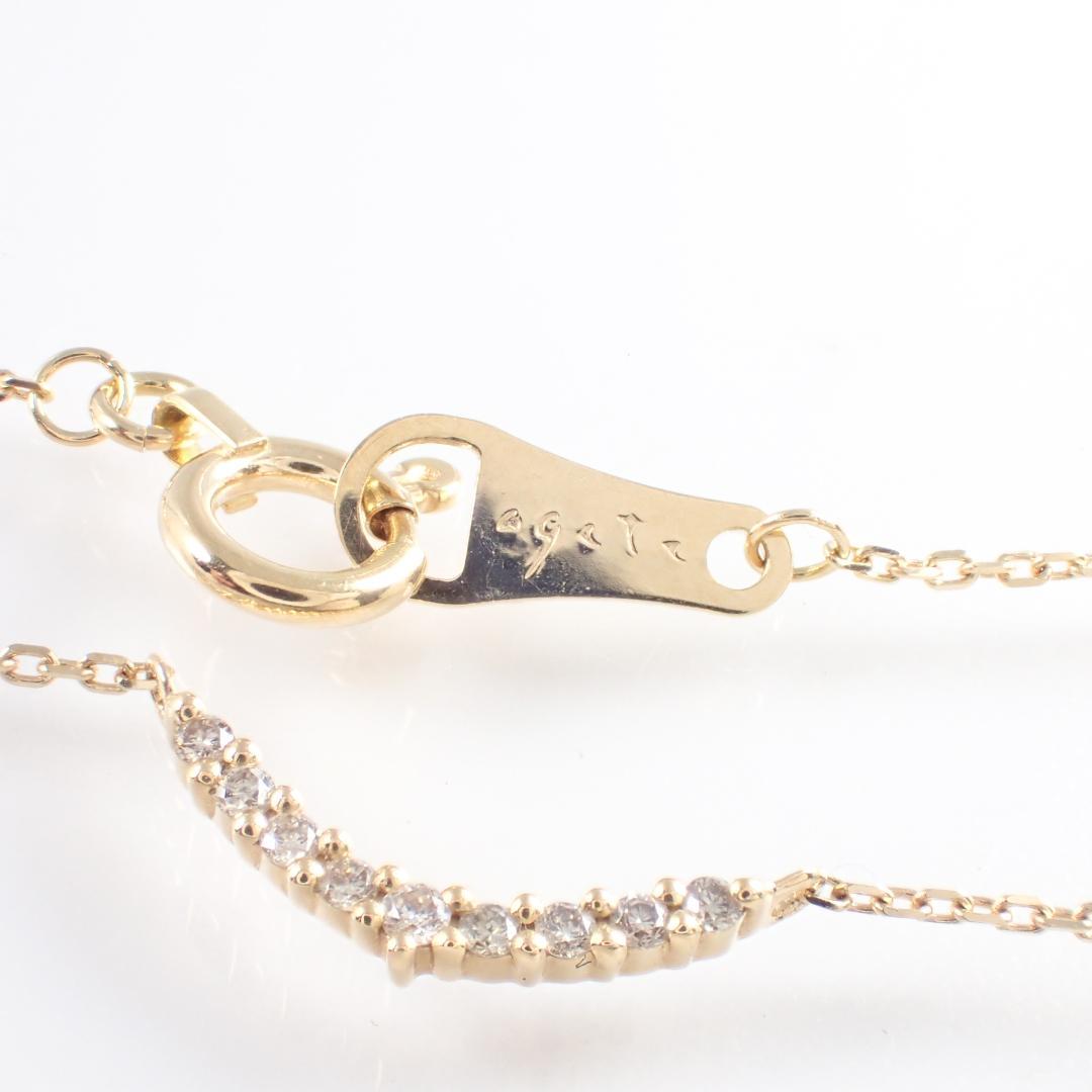 アガット K18YG ダイヤモンド 0.04ct ネックレス エタニティ