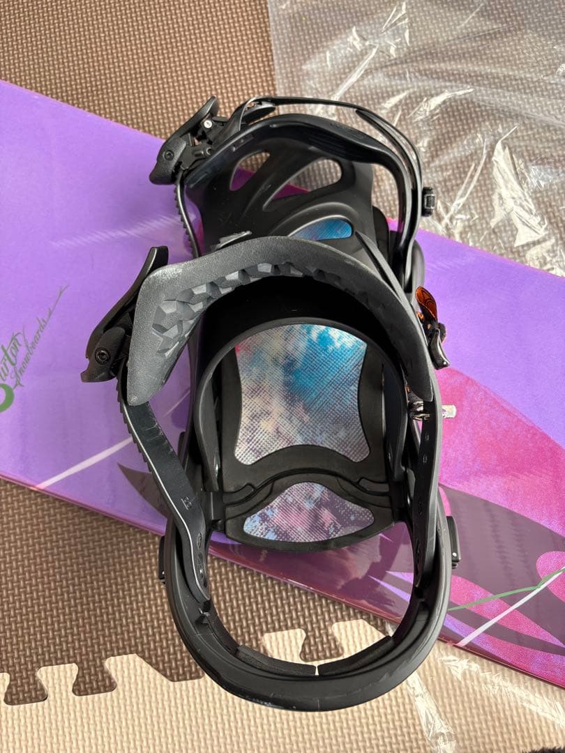 Burton スノーボード 紫と緑 FLUXバインディング