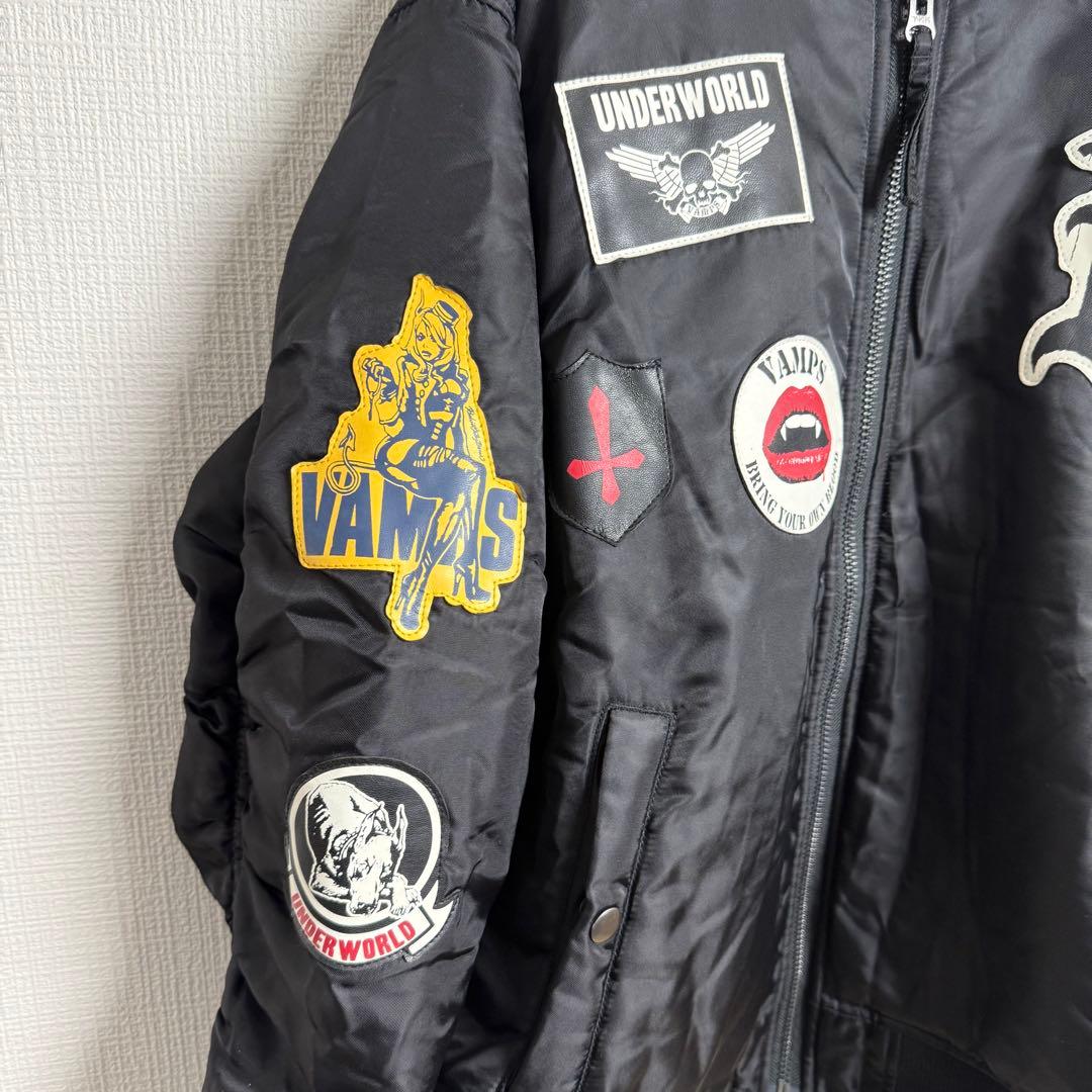 ジャケット・アウター 942 VAMPS UNDERWORLD RJB MA-1 Patch Blk