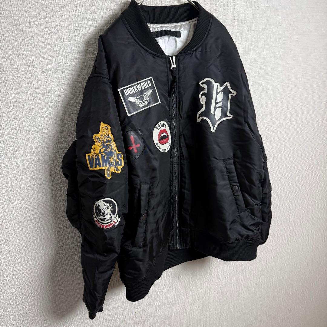 ジャケット・アウター 942 VAMPS UNDERWORLD RJB MA-1 Patch Blk