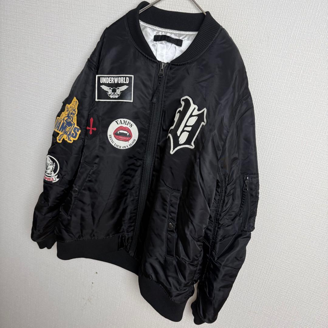 ジャケット・アウター 942 VAMPS UNDERWORLD RJB MA-1 Patch Blk