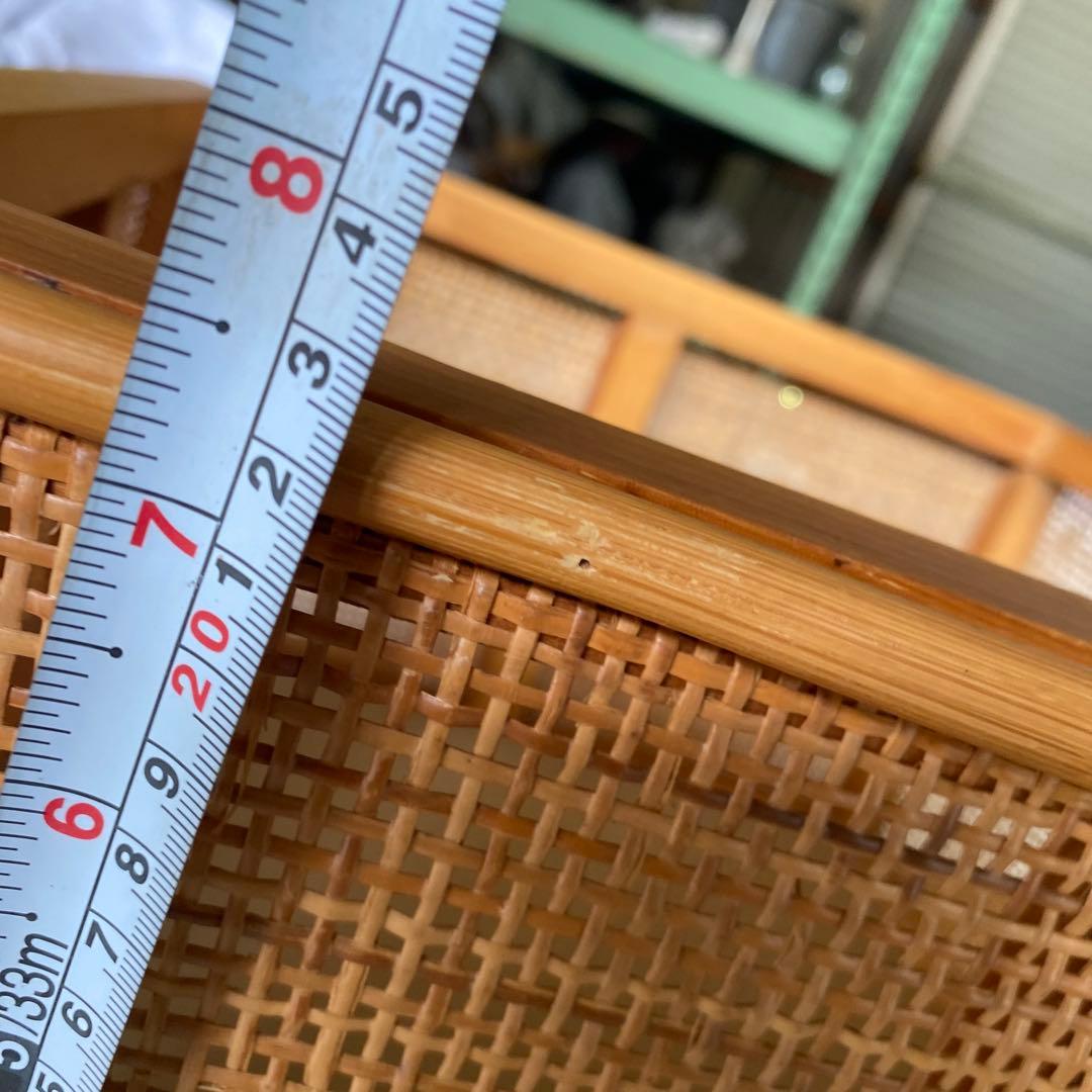 藤　ラタンチェスト　タンス　昭和レトロ　木製　網 キャビネット 箪笥 収納　棚