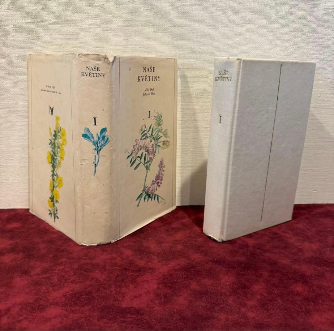 129①チェコ植物図鑑　2冊セット　洋書古書　ジャンクジャーナル　ボタンニカル