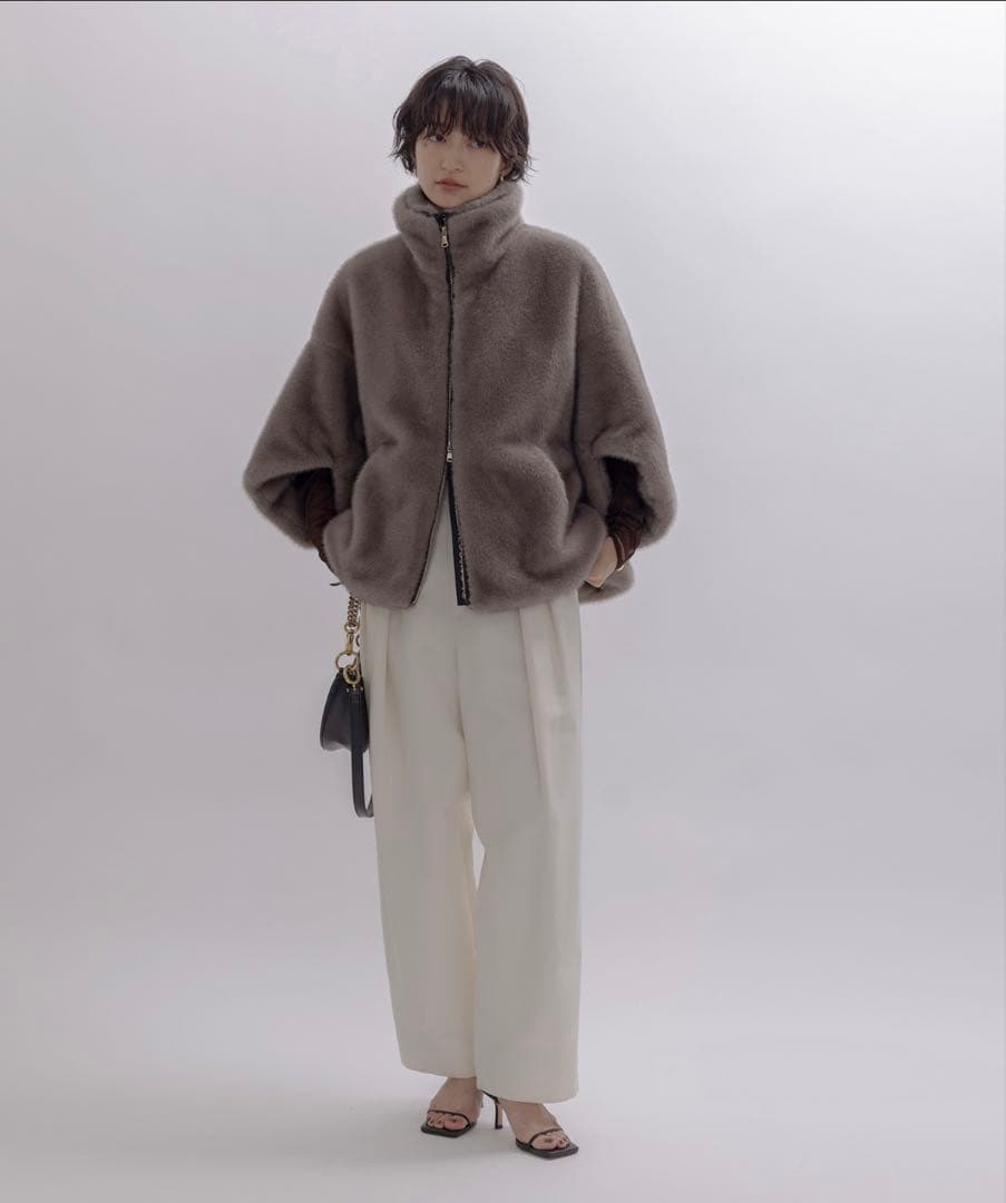 新品Eimee Law ミンクファー スタンドネックショートコート