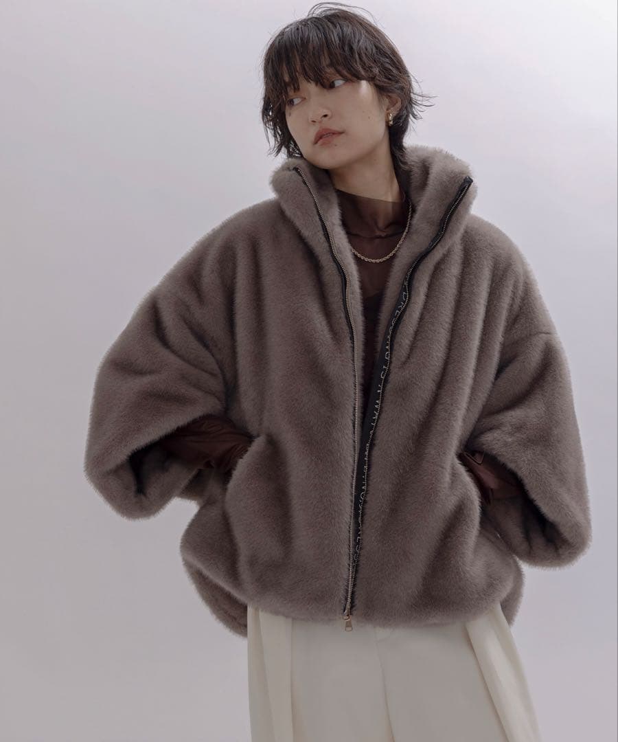 新品Eimee Law ミンクファー スタンドネックショートコート