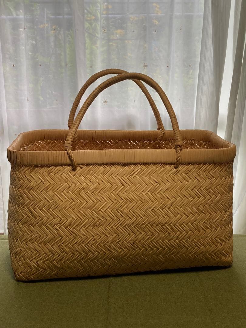 岩手県鳥越竹細工 ￼すず竹の市場かご 特大サイズ