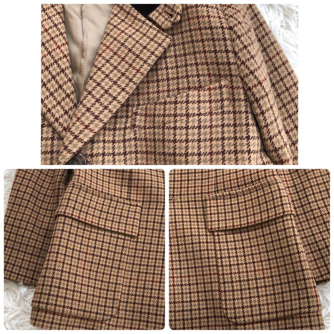 【美品 希少】ラルフローレン テーラードジャケット 刻印ボタン　異素材　チェック