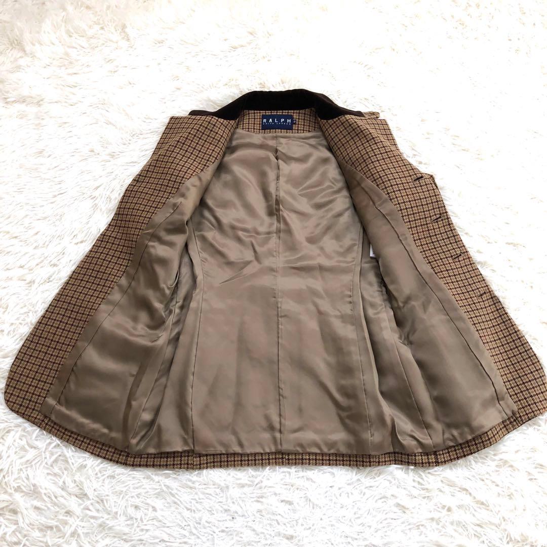 【美品 希少】ラルフローレン テーラードジャケット 刻印ボタン　異素材　チェック