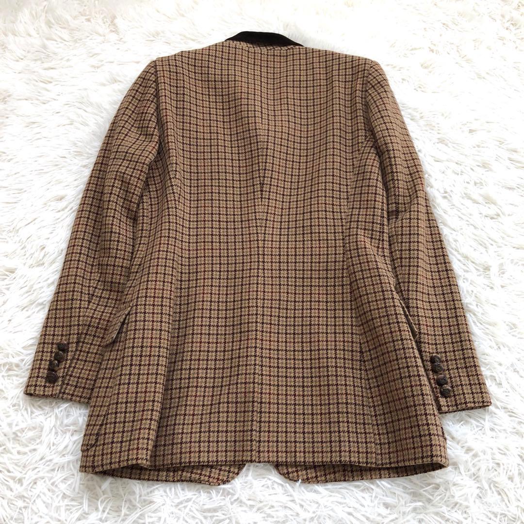 【美品 希少】ラルフローレン テーラードジャケット 刻印ボタン　異素材　チェック