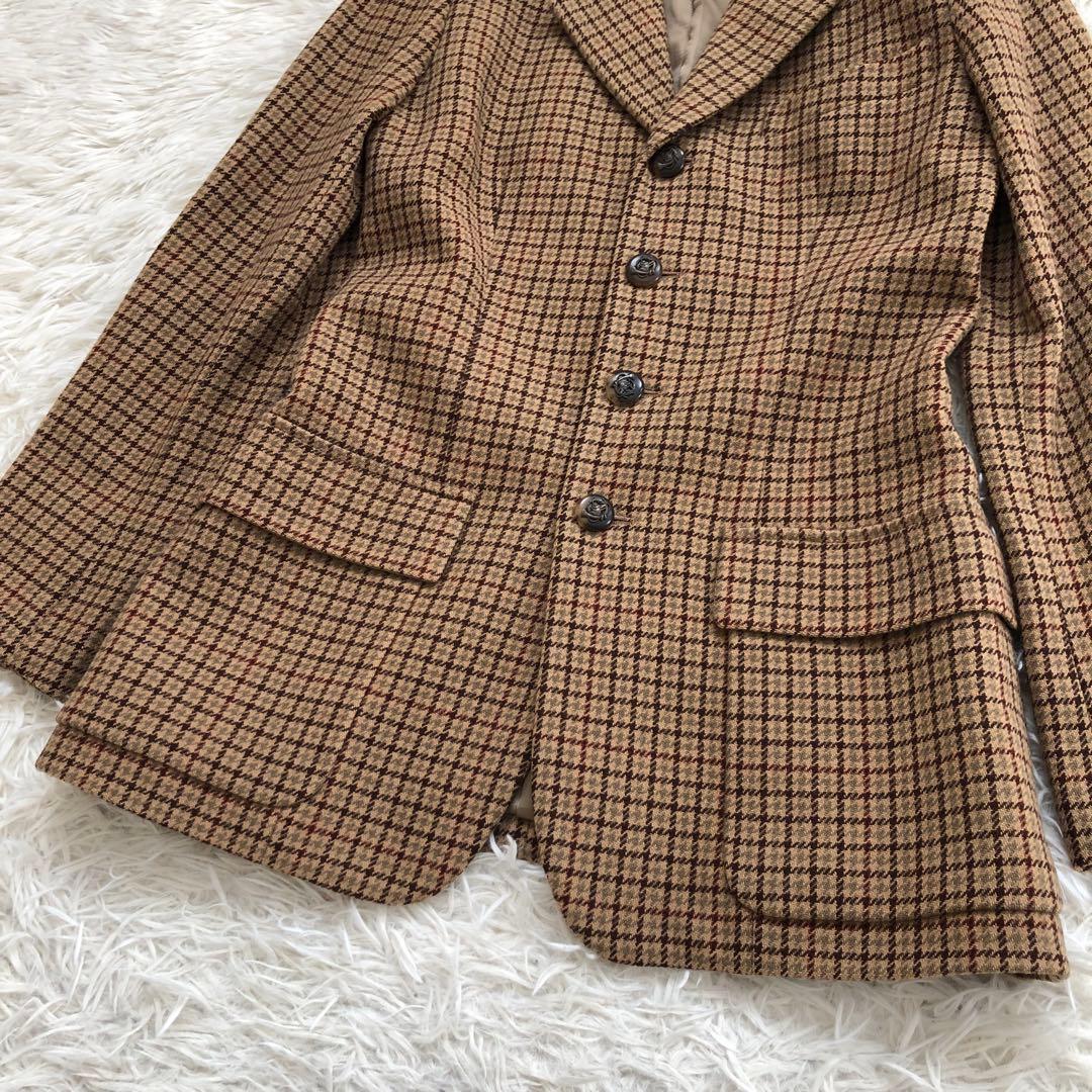 【美品 希少】ラルフローレン テーラードジャケット 刻印ボタン　異素材　チェック