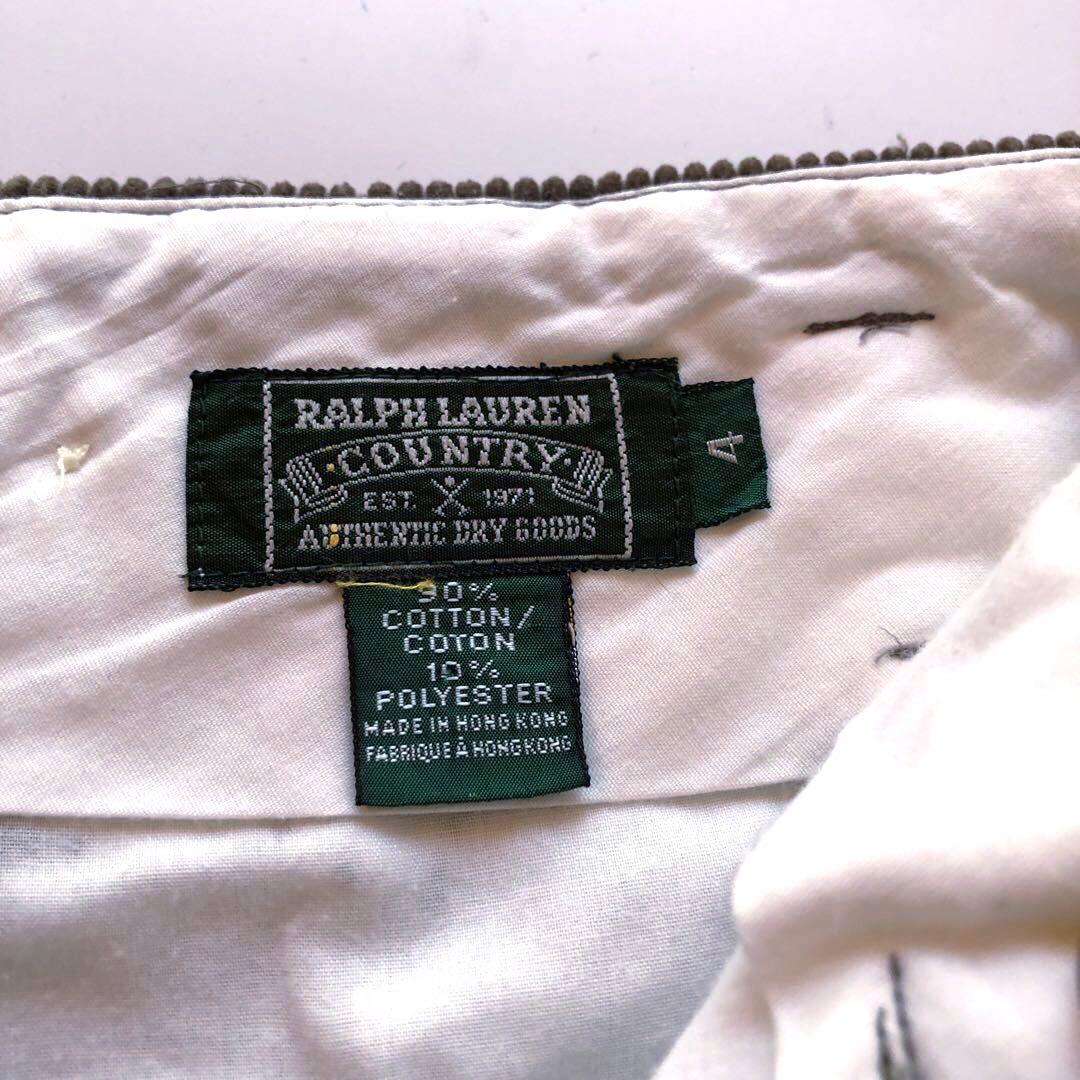 ★美品★ラルフローレン コーデュロイパンツ カーキ ブラウン ポロカン 4 S