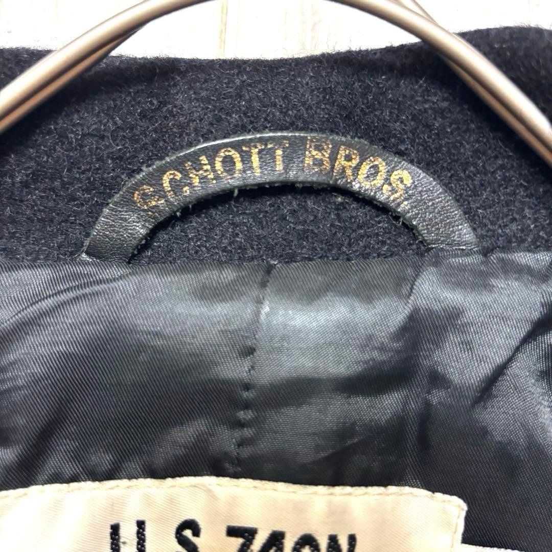 希少 4ポケット USA製 SCHOTT 740N メルトン ピーコート M 黒