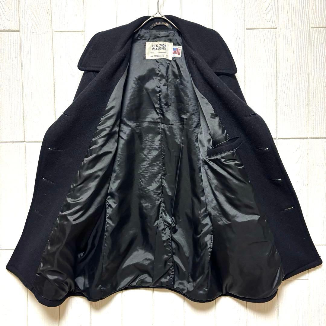 希少 4ポケット USA製 SCHOTT 740N メルトン ピーコート M 黒