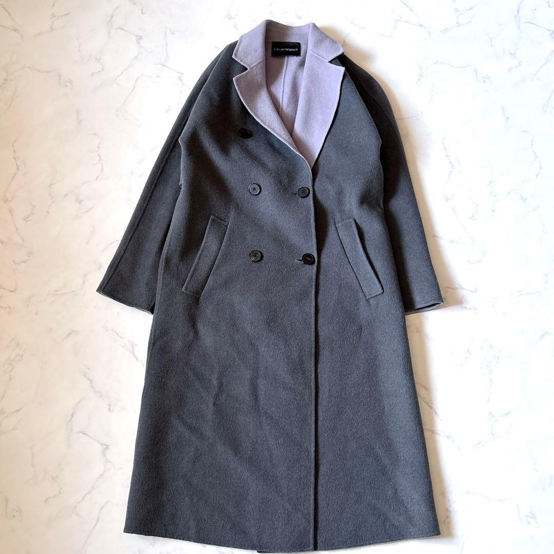 【EMPORIO ARMANI】カシミヤウールリバーコート　チェスターコート38