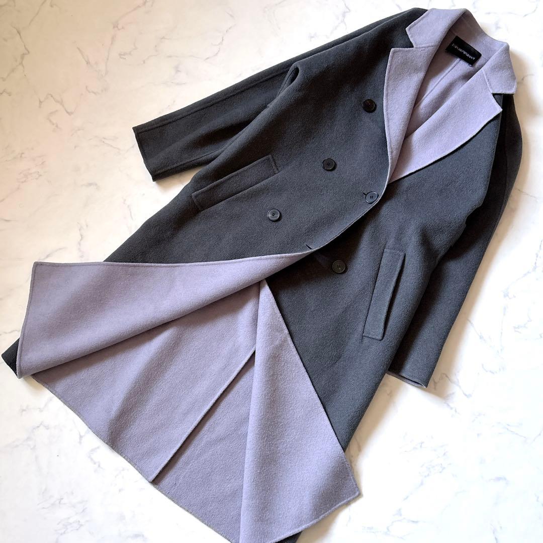 【EMPORIO ARMANI】カシミヤウールリバーコート　チェスターコート38