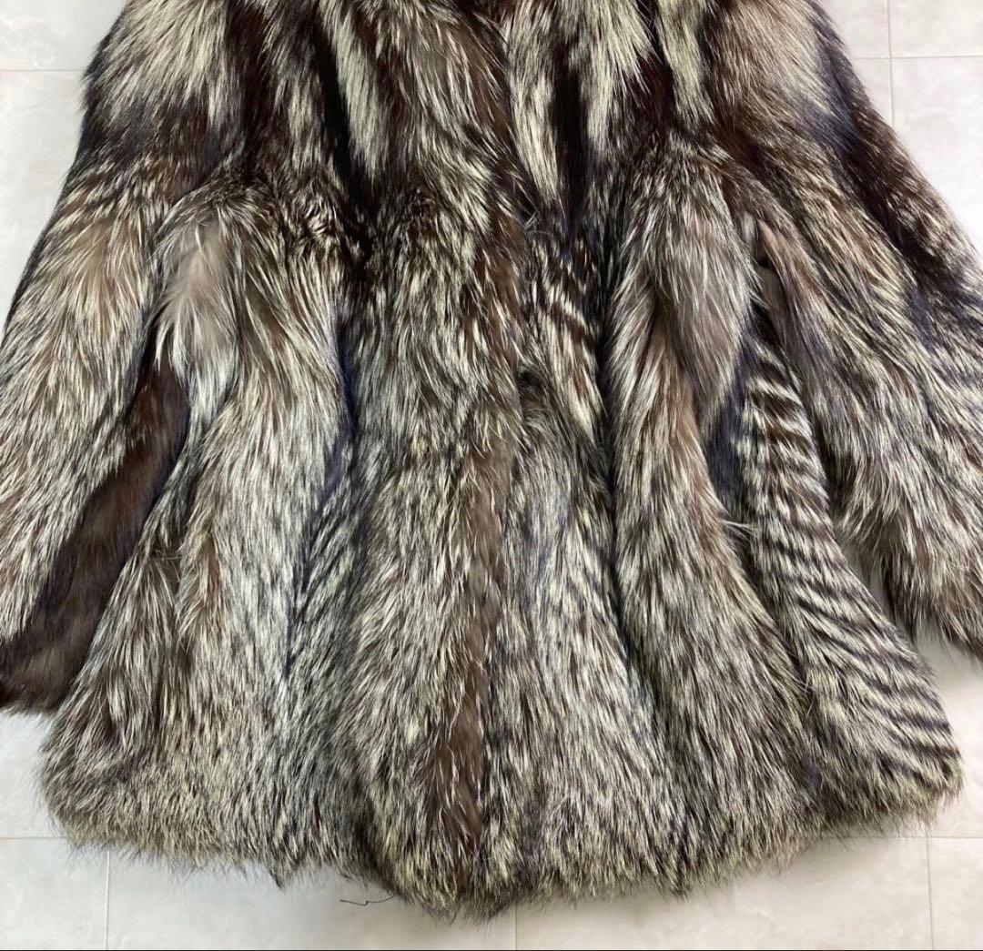 SAGAFOX リアルファーコート シルバーフォックス 11号