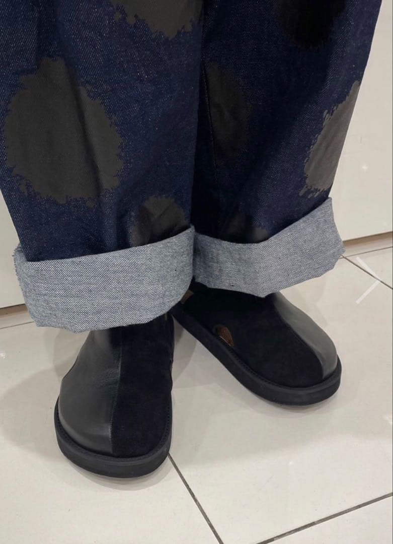 じ*ん様 Y's‥‥ ワイズビー ヨウジヤマモトドット柄プリントデニムサルエルパ