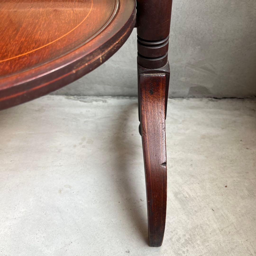 ケーキスタンド アンティーク イギリス 木製 三段 インレイ アフタヌーンティー