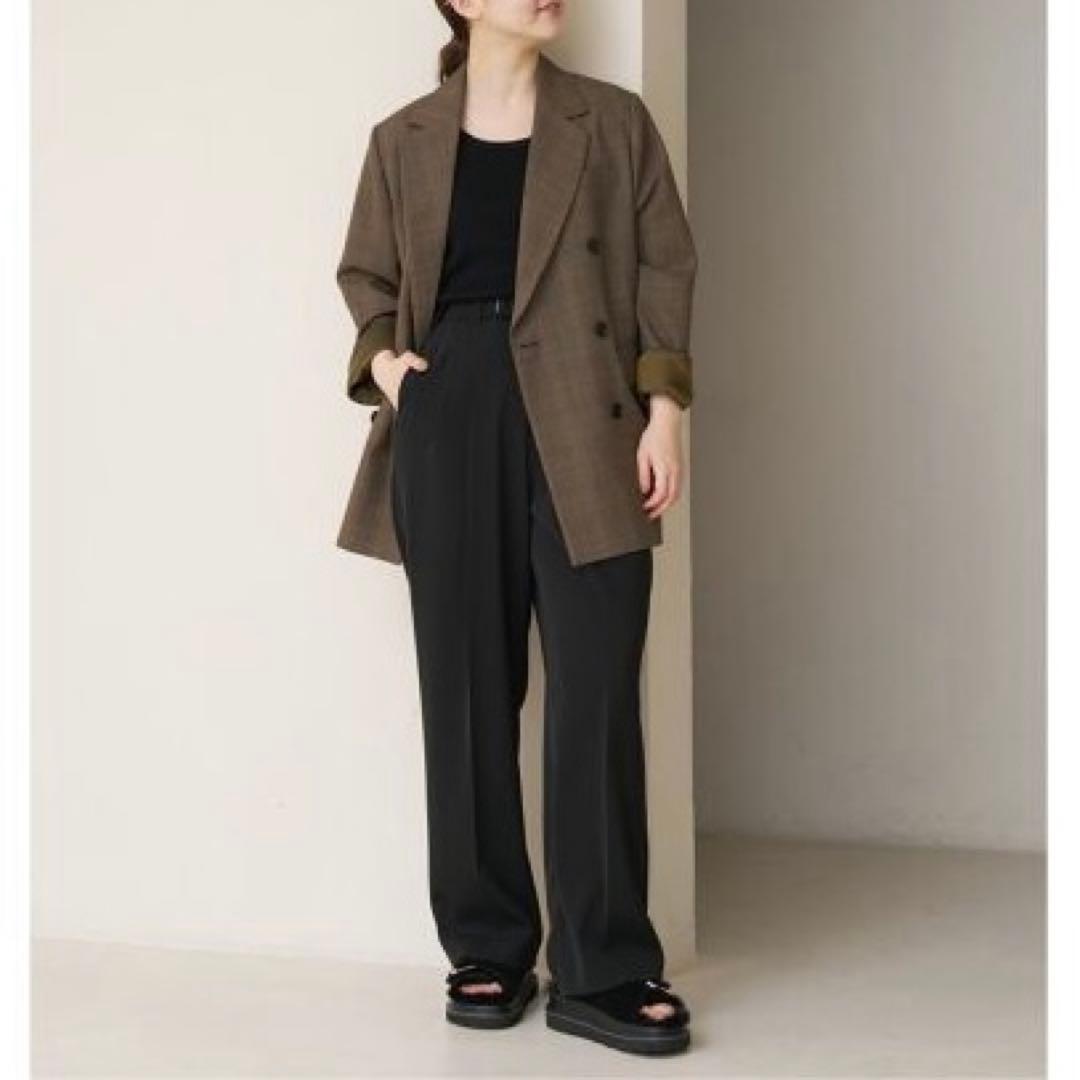 【IENA】サスペンダーツイルパンツ 黒 38