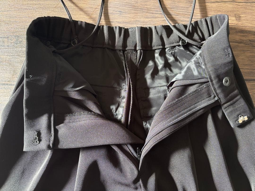 【IENA】サスペンダーツイルパンツ 黒 38