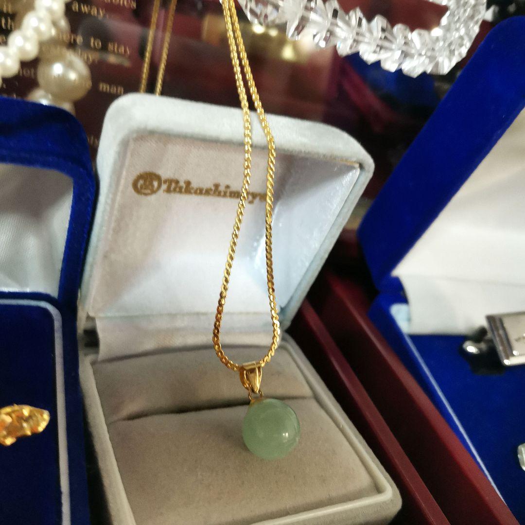 遺品整理 大量アクセサリー 刻印 指輪 金色 喜平 ネックレス ブローチ 翡翠