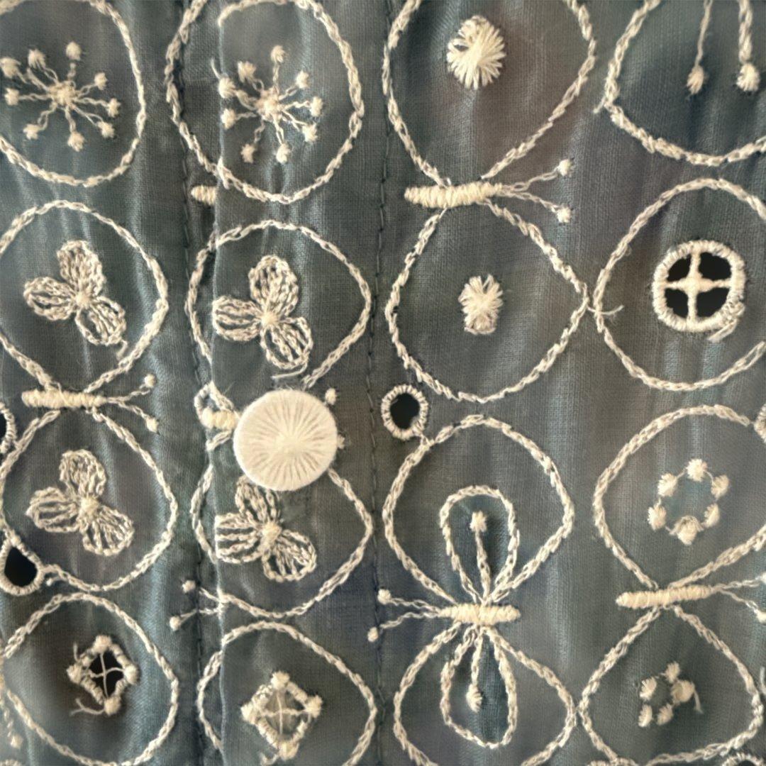 minä perhonen キッズ 刺繍ノースリーブワンピース