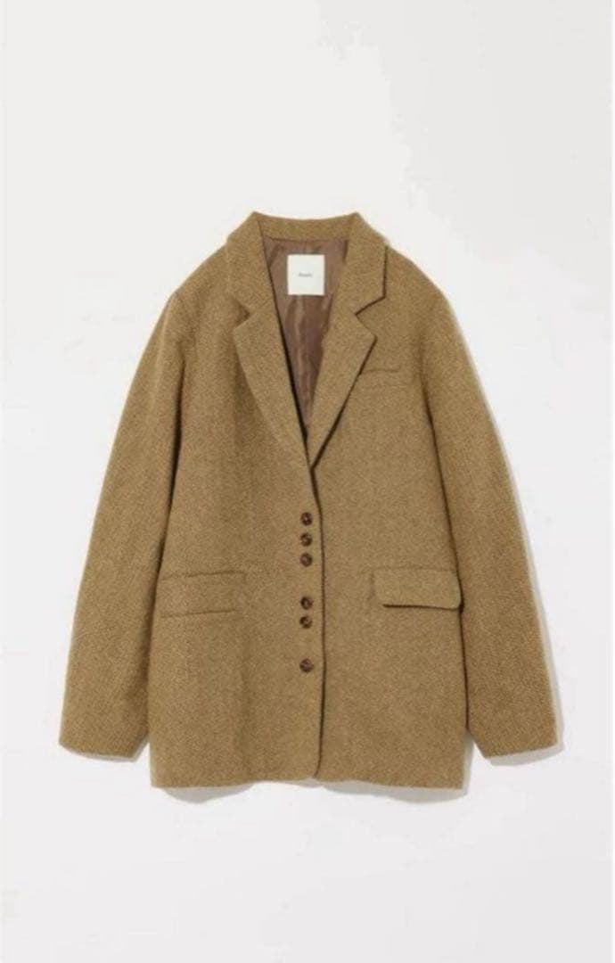 ジャケット・アウター Eaphi WOOL TWEED JACKET CAMEL