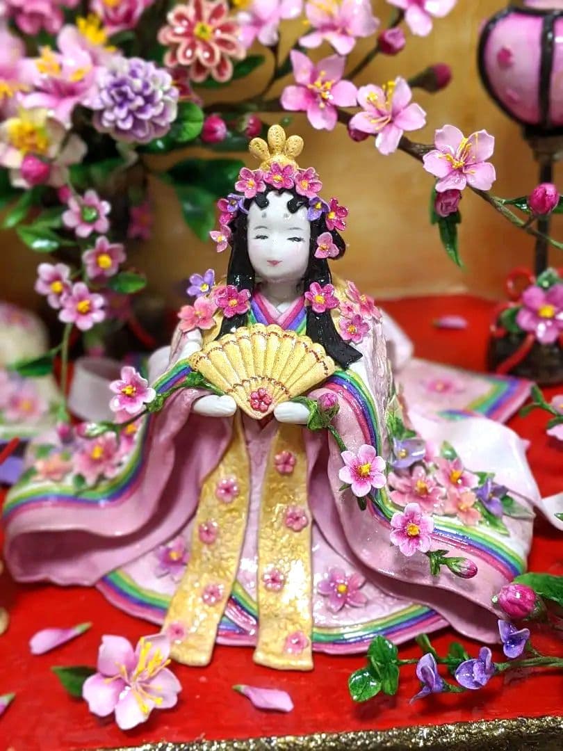 ひろりん様２点おまとめ♡クレイフラワー♡雛人形♡お雛様フラワーアレンジメント