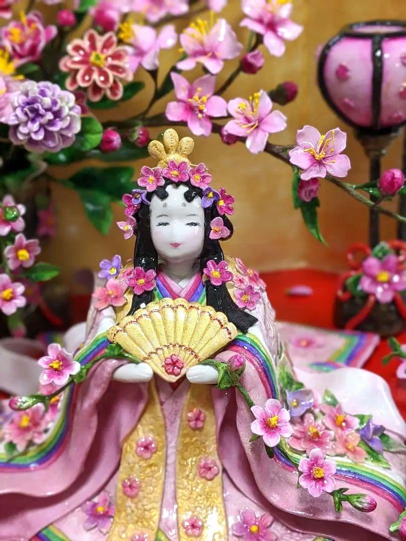 ひろりん様２点おまとめ♡クレイフラワー♡雛人形♡お雛様フラワーアレンジメント