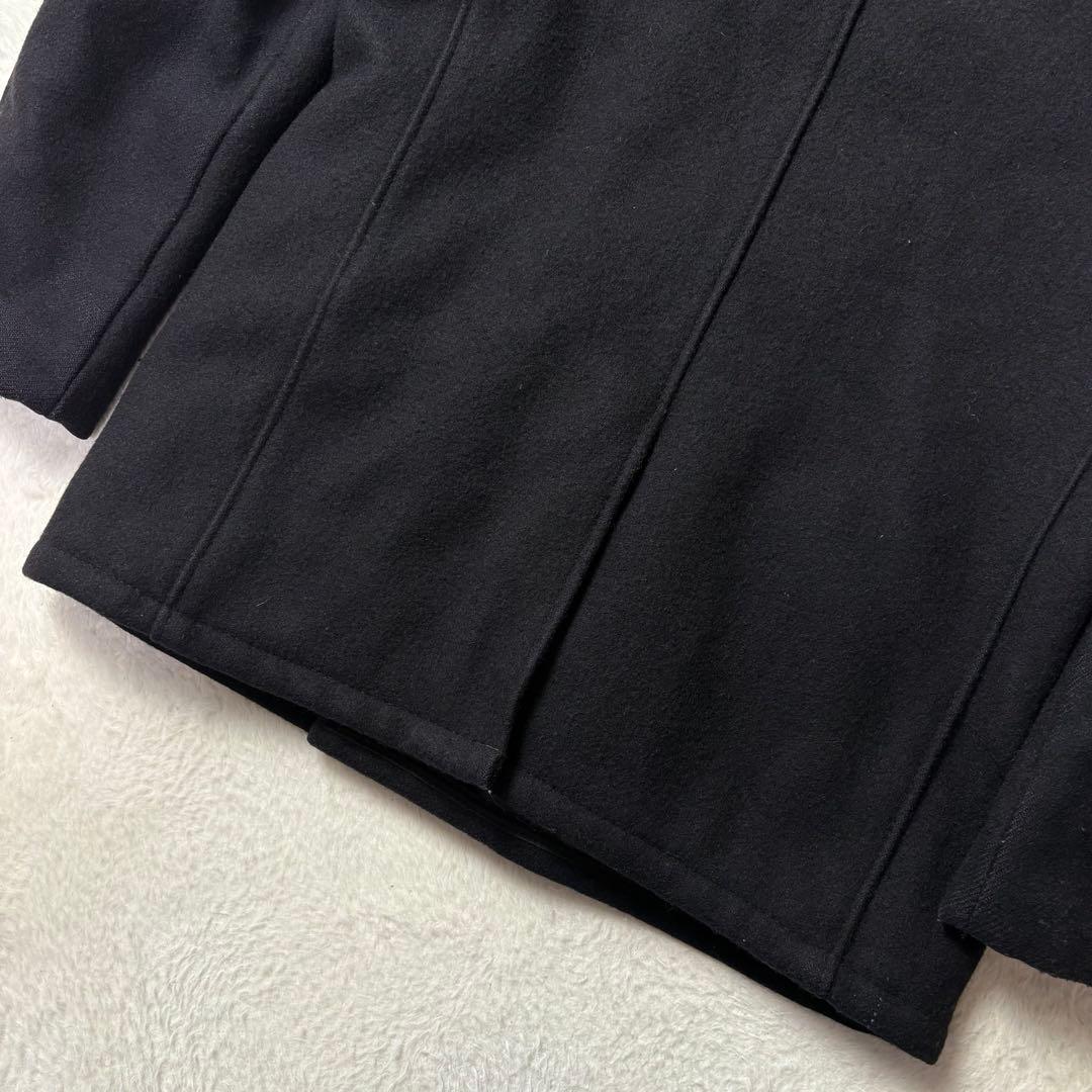 L相当 schott pコート USA製 碇ボタン キルティング ブラック