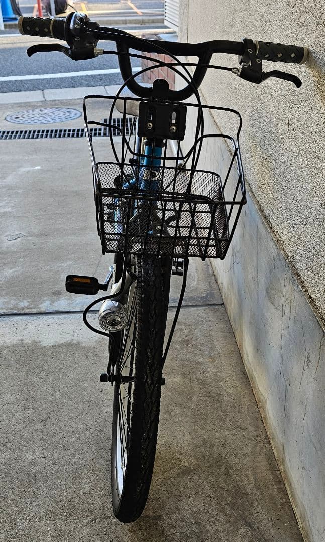 子供用自転車 24インチ 青 前バスケット付き