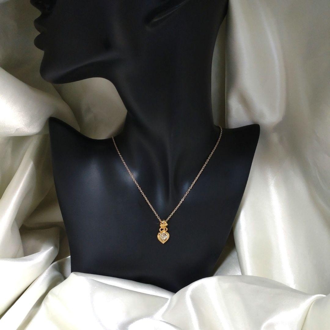 ＊ご成約済＊Christian DiorラインストーンCDロゴネックレス ハート