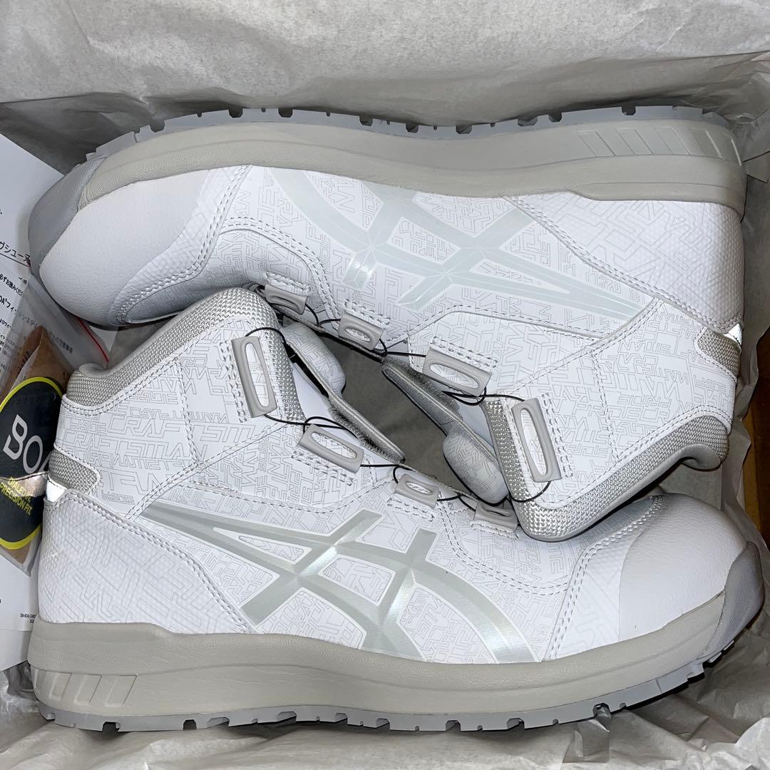 ASICS ホワイト ハイカットスニーカー