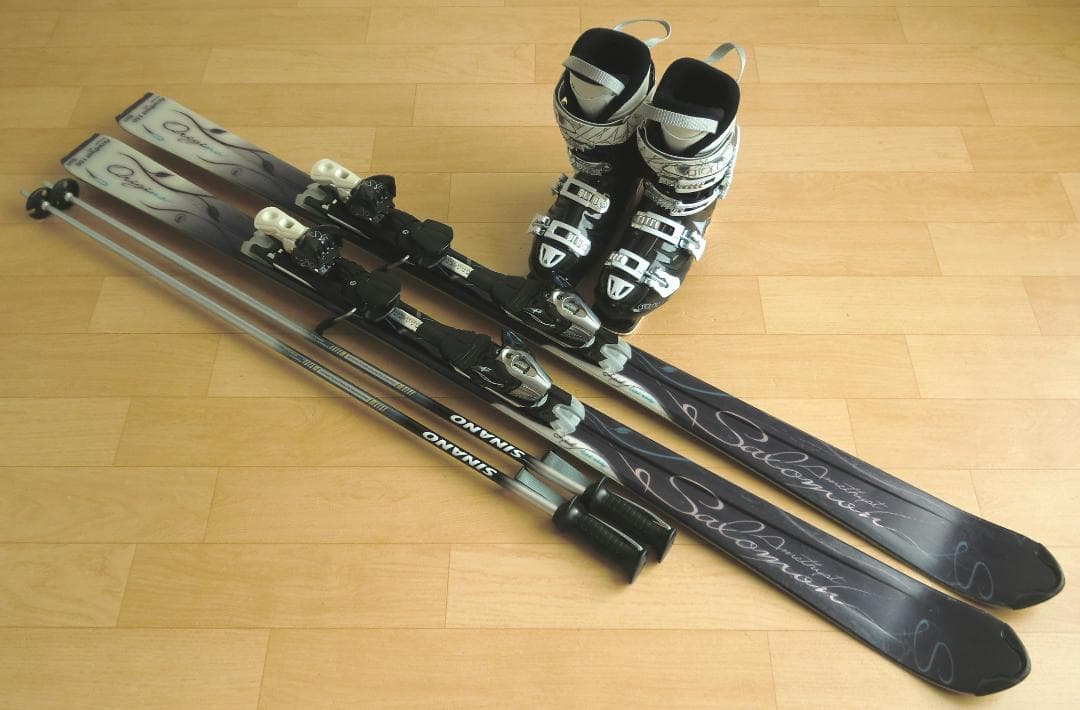 ■■送料無料■サロモン■女性用スキーセット■158/25-25.5■メンテ付■■