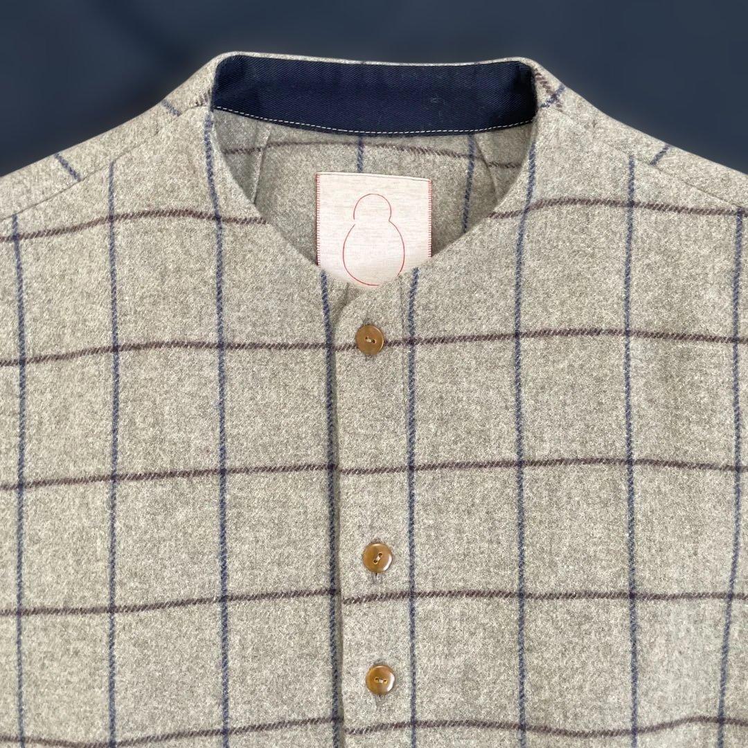 パラスパレス/ノーカラードルマンワイドウールシャツ