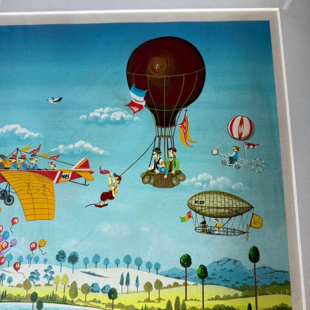 ビン・カシワ「湿原パラダイス」リトグラフ　直筆サイン入り　額縁入り　64/250