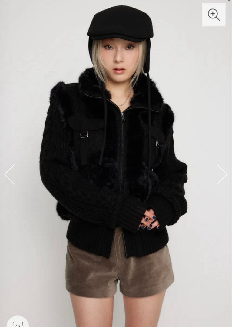ℝ*★様 LAGUAGEM CABLE KNIT FAUX FUR ブルゾン